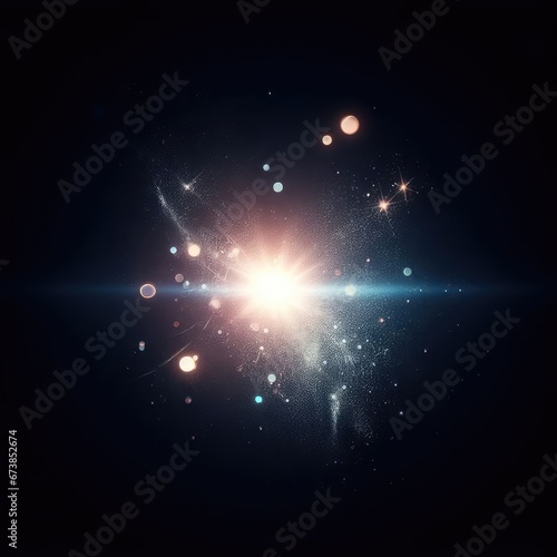 star explosion of fireworks lights on a black background