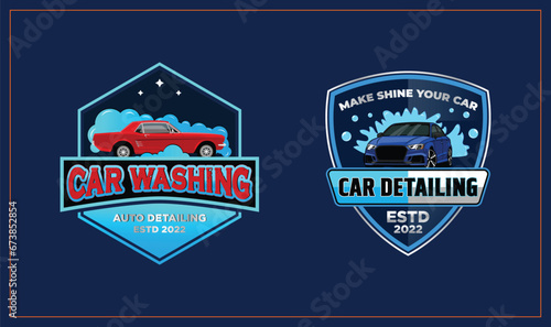 Car detailing, car wash, car servicing, car rental logo design