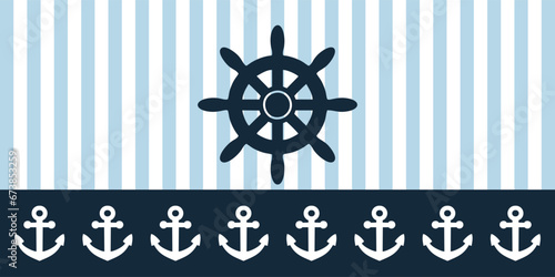 ship rudder pattern design vector