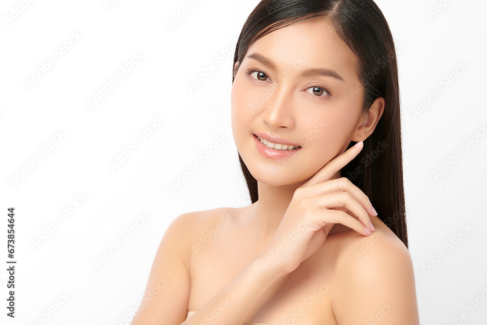 Beautiful young asian woman with clean fresh skin on white background, Face care, Facial treatment, Cosmetology, beauty and spa, Asian women portrait. Beautiful young asian woman with clean fresh skin on white background, Face care, Facial treatment, Cosmetology, beauty and spa, Asian women portrait.