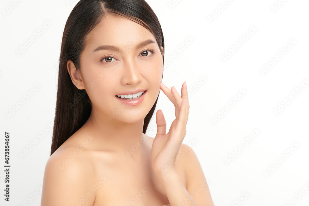 Beautiful young asian woman with clean fresh skin on white background, Face care, Facial treatment, Cosmetology, beauty and spa, Asian women portrait. Beautiful young asian woman with clean fresh skin on white background, Face care, Facial treatment, Cosmetology, beauty and spa, Asian women portrait.