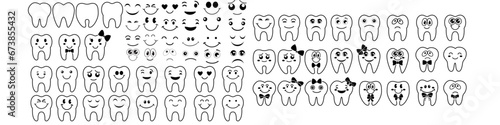 Tooth icon vector set. Tooth Fairy illustration sign collection. Funny tooth symbol or logo.