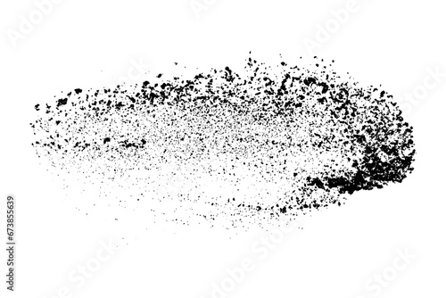 Black grainy texture isolated on white background. Dust overlay. Dark noise granules. Digitally generated image. Vector illustration. Design elements.