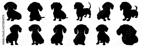 Dog silhouettes set, large pack of vector silhouette design, isolated white background.