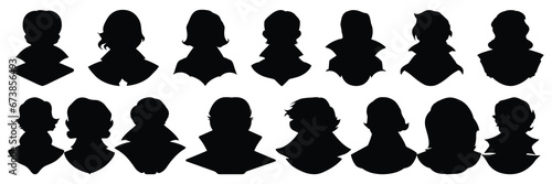 Wampire silhouettes set, large pack of vector silhouette design, isolated white background