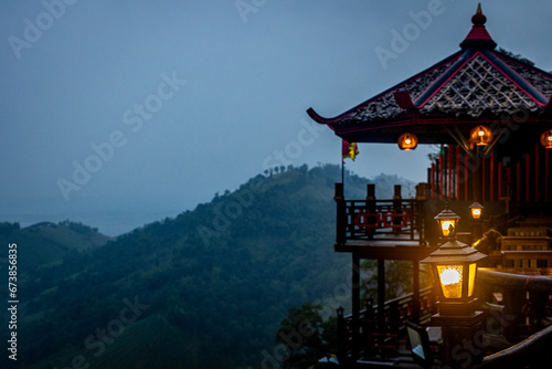 Wallpaper Mural Mountain view outside a restaurant on the mountain Beautiful winter landscape in Thailand Torontodigital.ca
