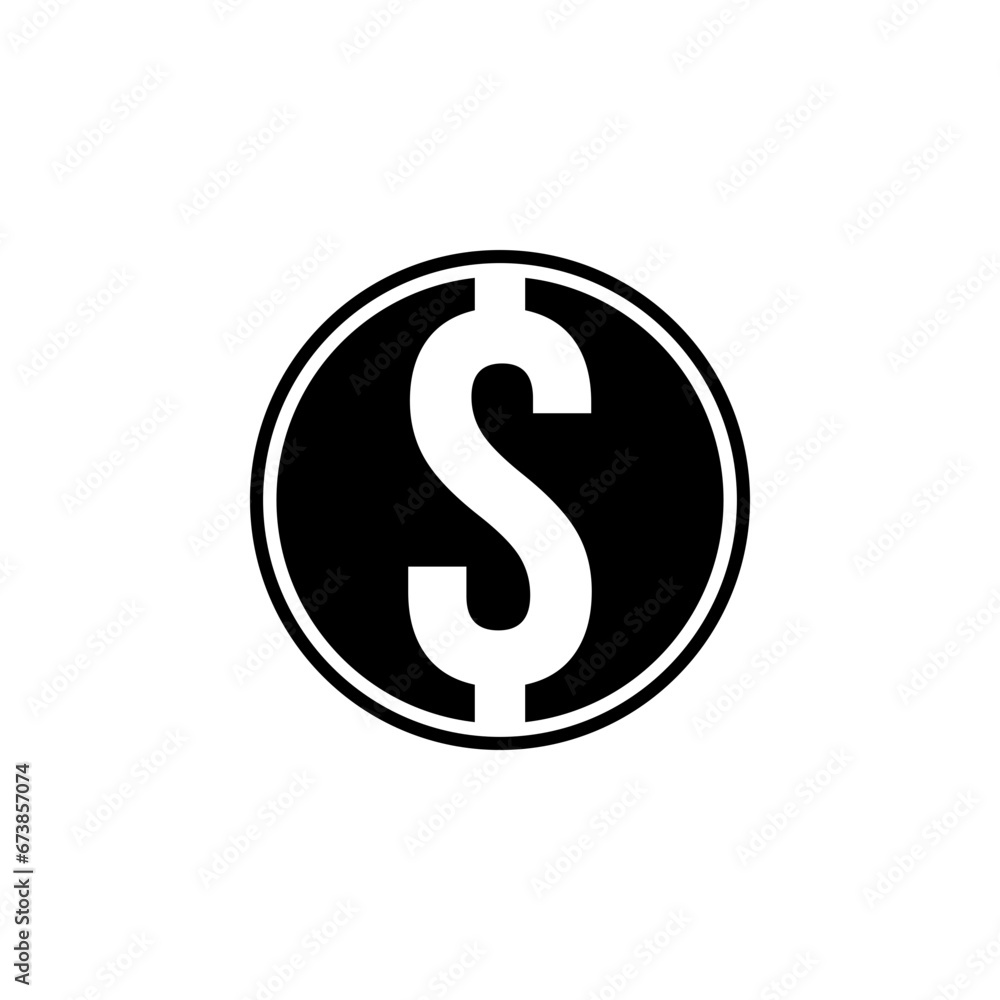 Dollar coin vector icon, cent symbol