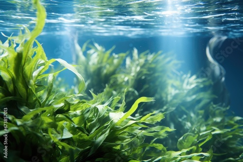 seaweed underwater nature ocean background © krissikunterbunt