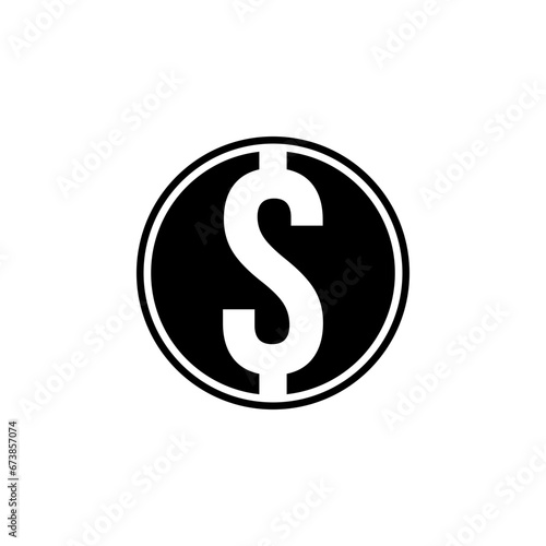 Dollar coin vector icon, cent symbol