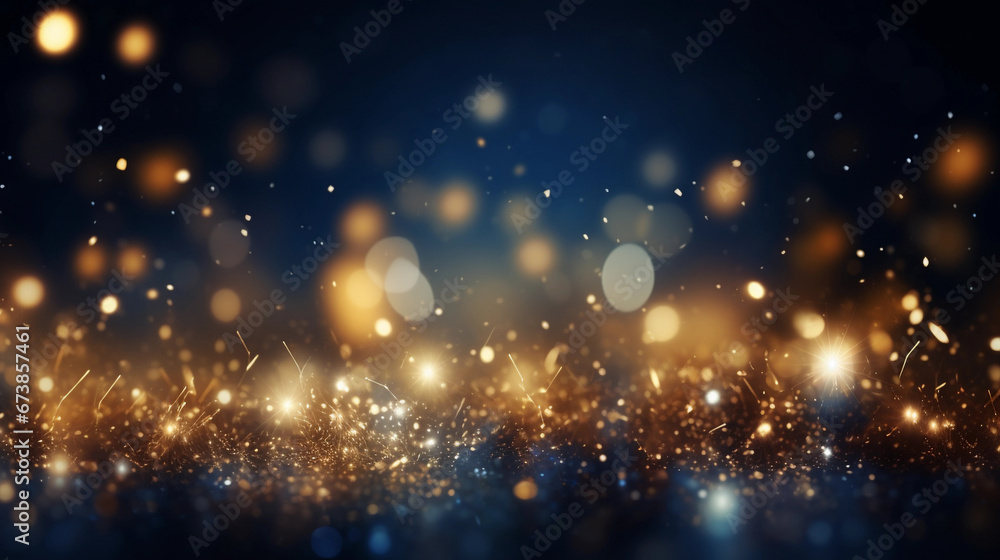 Fototapeta premium Warm blurry golden bokeh lights
