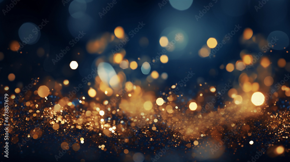 Warm blurry golden bokeh lights