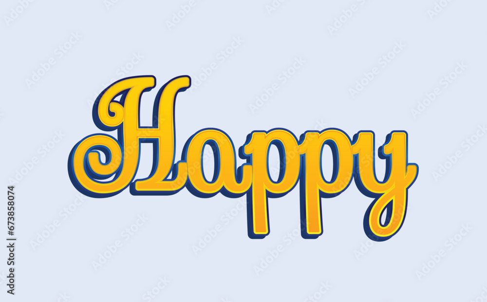3d happy editable text effect design template 3d happy editable text effect design template