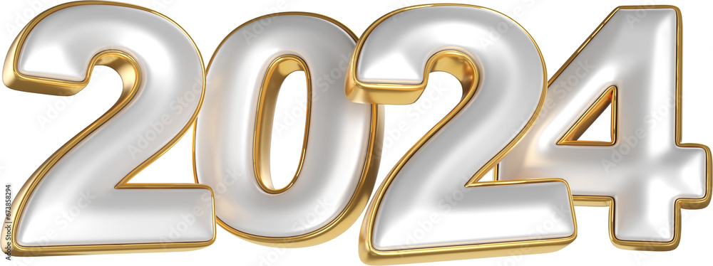 year 2024 golden symbol 3d rende year 2024 golden symbol 3d rende