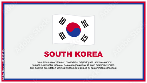 South Korea Flag Abstract Background Design Template. South Korea Independence Day Banner Social Media Vector Illustration. South Korea Banner