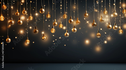 Warm blurry golden bokeh lights