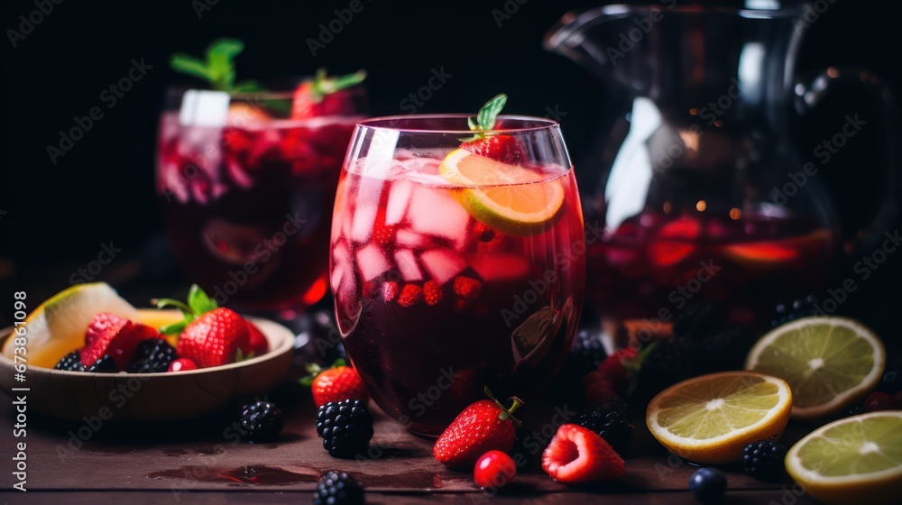 Berry-apple red refreshing summer drink.