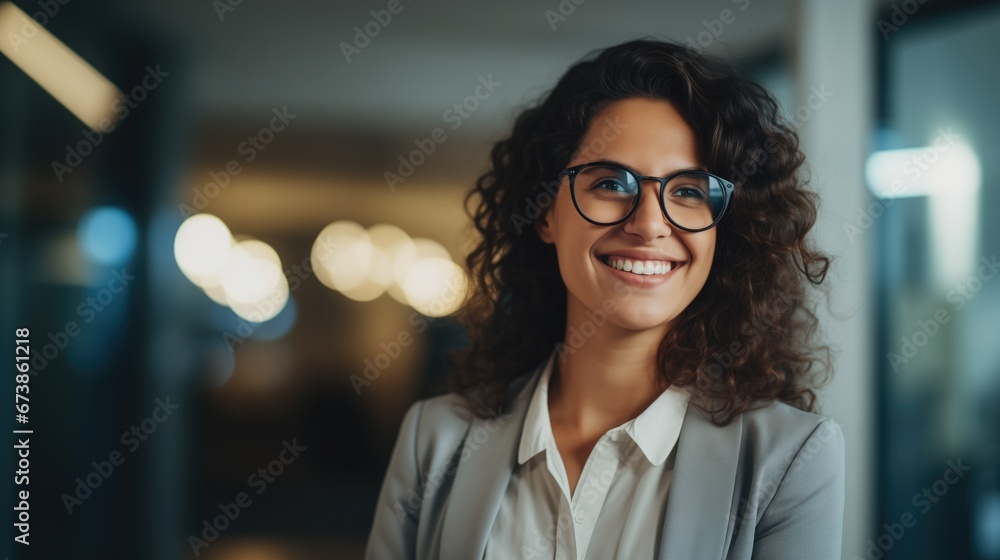 Young happy cheerful professional business woman Young happy cheerful professional business woman