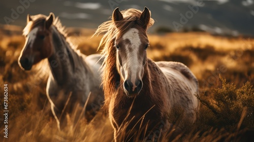 wild horses on the field © Terablete