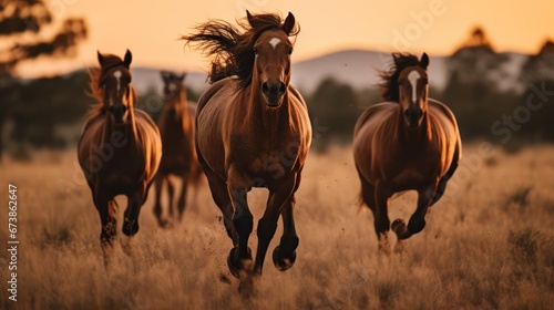 wild horses on the field