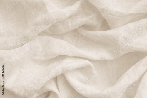 Obraz na plátne Beige soft crumpled look linen