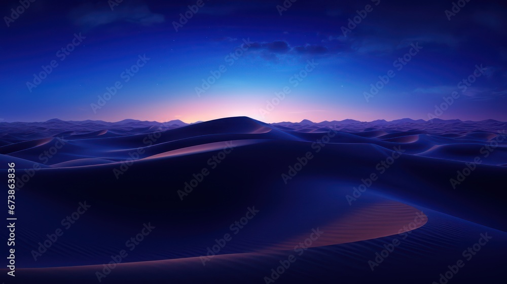 abstract landscape in blue and purple colors