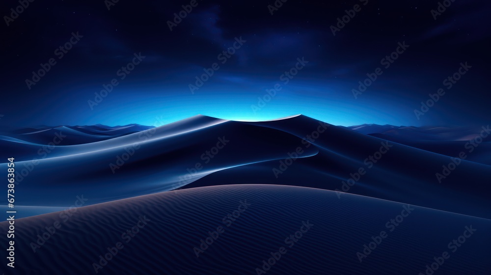 abstract landscape in blue and purple colors