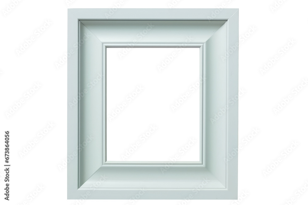 simple thin light blue picture frame on transparent background, generative ai simple thin light blue picture frame on transparent background, generative ai