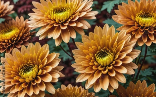 Beautiful Brown chrysanthemum flower autumn vivid background