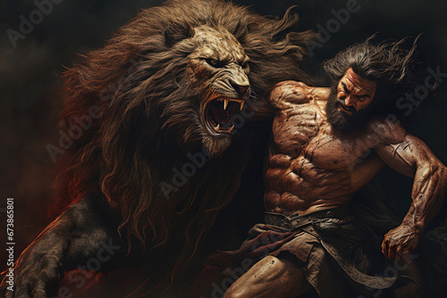 Samson Killing a Lion
