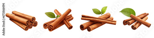Cinnamon Sticks clipart collection, vector, icons isolated on transparent background photo