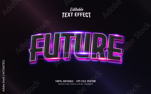 3d future editable text effect Premium Vector	