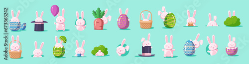 Easter rabbit, easter Bunny. Vector illustration.