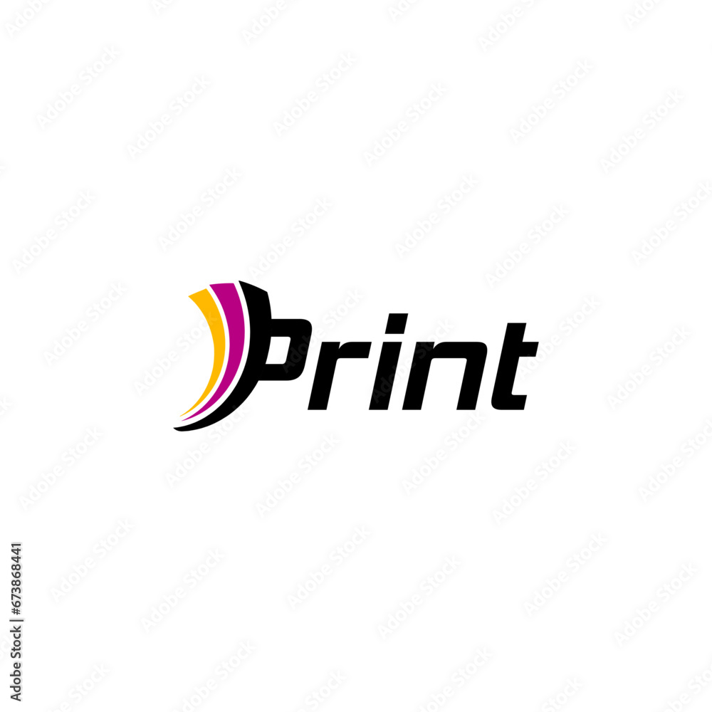 letter p  printer logo - obrazy, fototapety, plakaty 