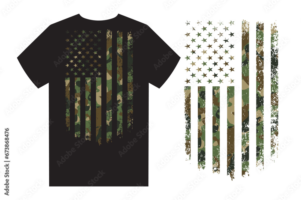 USA Military Flag T Shirt Design USA Military Flag T Shirt Design