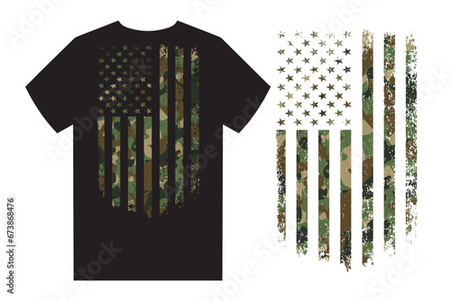 USA Military Flag T Shirt Design