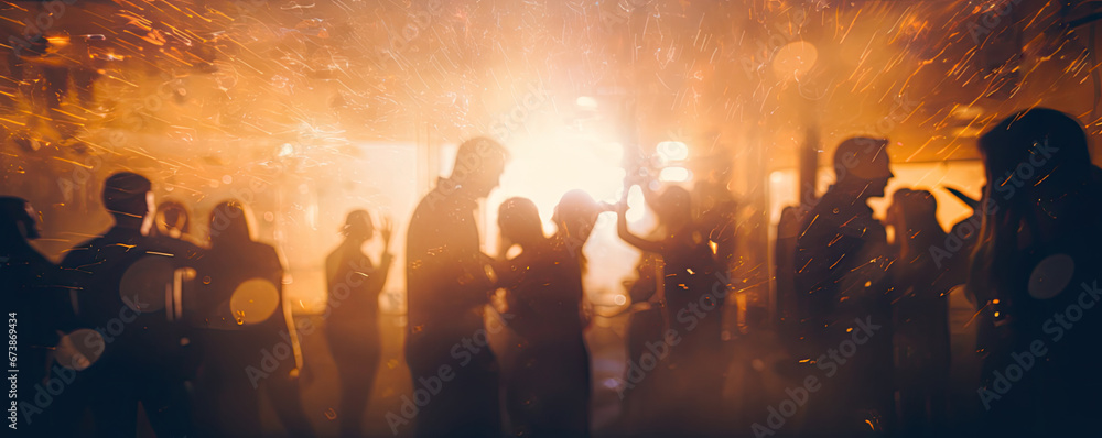 blurred shining background people at party blurred shining background people at party