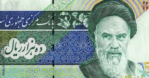 Wallpaper Mural Iranian 10000 Rials Banknote with Ayatollah Ruhollah Khomeini (1900-1989) Portrait Torontodigital.ca
