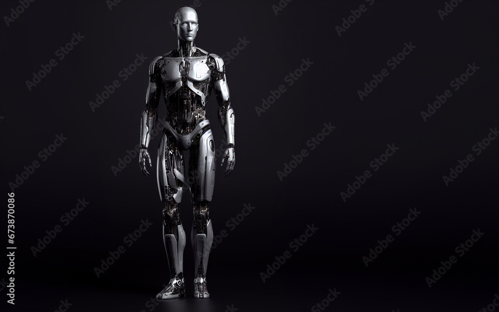 Robot standing full body modern technology of artificial intelligence AI robot industry