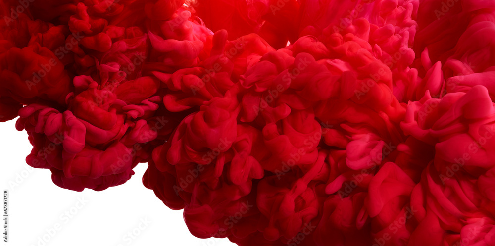 Obraz premium Spilled red and magenta paint pigment texture