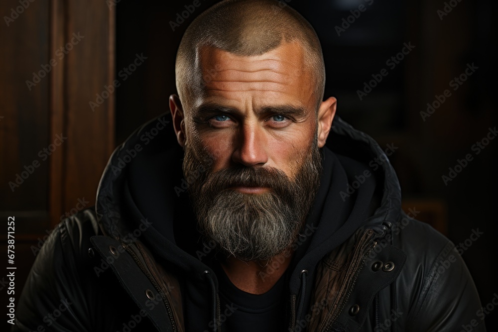 Obraz premium bald man with beard