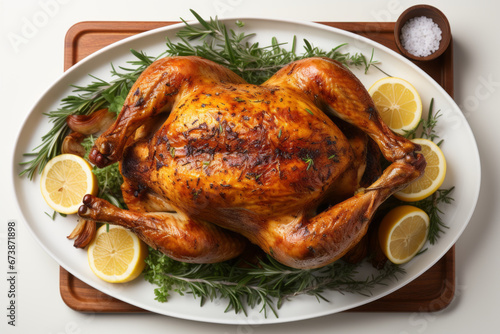 An aromatic roast chicken for thanksgiving festival