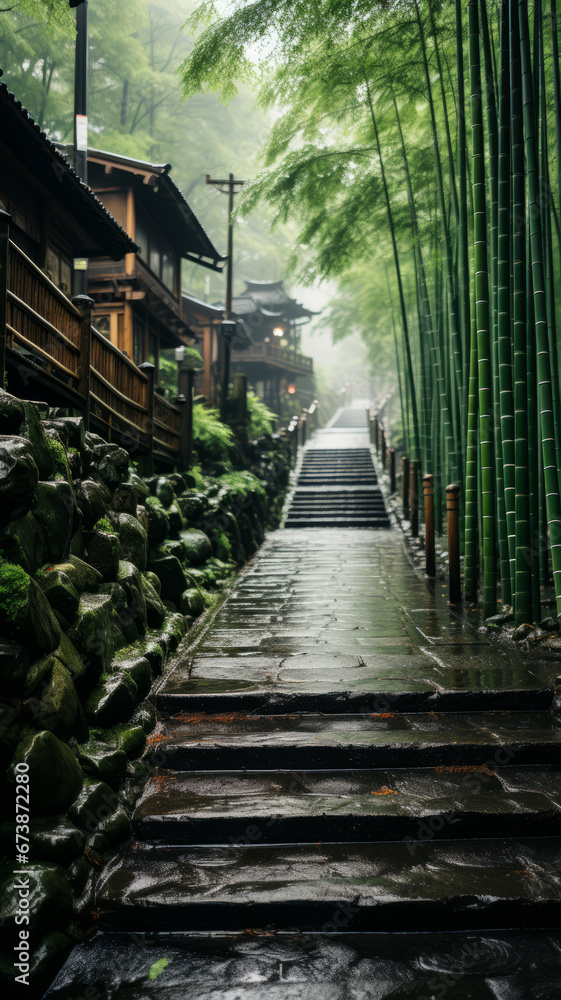 Fototapeta premium Bamboo forest in kyoto, japan.