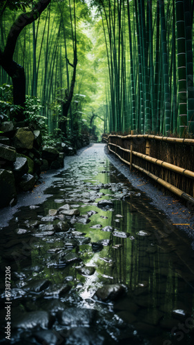 Bamboo forest in kyoto  japan.