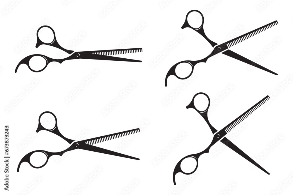 Hairdress barber scissors - obrazy, fototapety, plakaty 