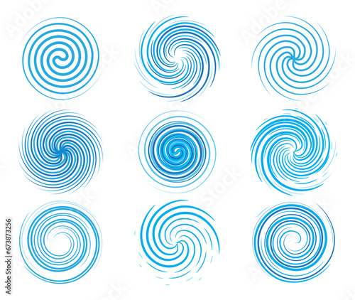 Design elements spiral motion twisted swirl set