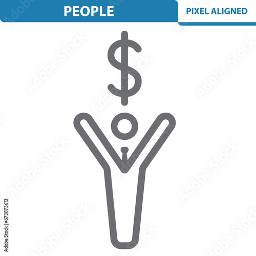 Businessman Icon, Dollar, Man, Wealth, Money