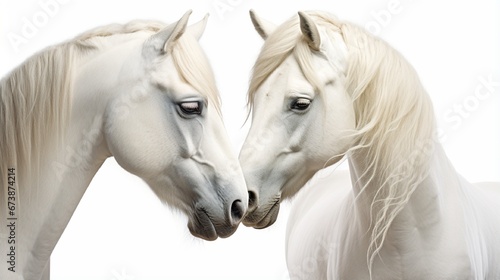 White Mustang s Majestic Mane  a Stunning Display of Equine Beauty generated by AI tool 