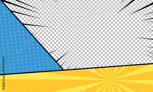 Blank comic cartoon scene template thumbnail background