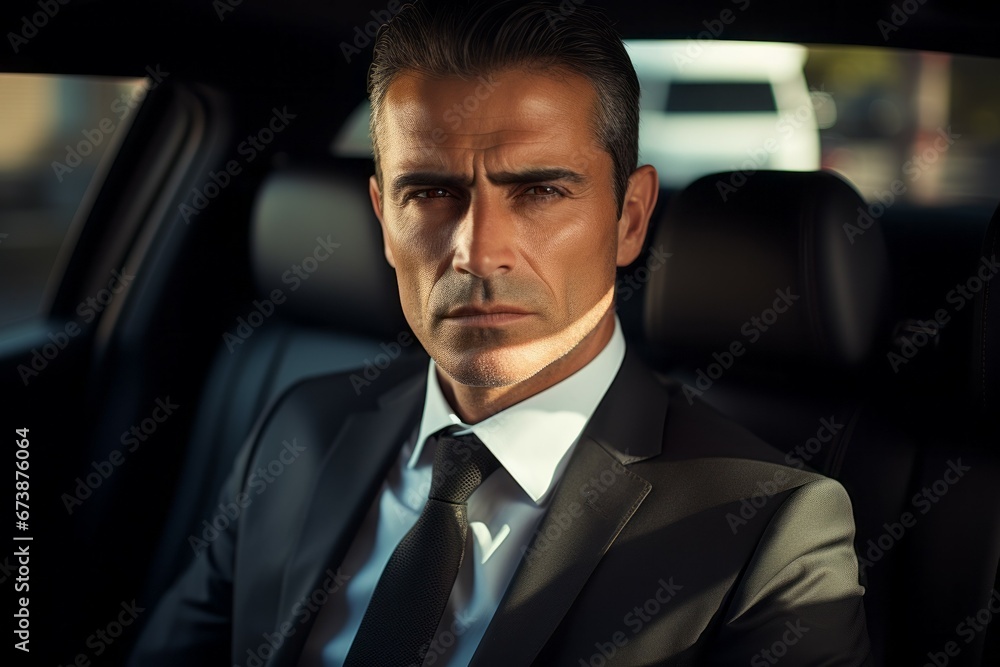 Successful man. Businessman or politician. Portrait with selective focus and copy space Successful man. Businessman or politician. Portrait with selective focus and copy space