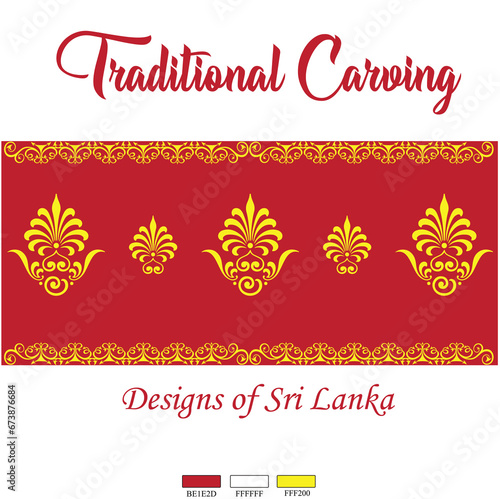 ri Lankan Katayam Drawing Illustration, Traditional Art, pattern design